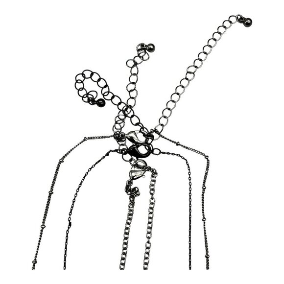 Target 3pc Layered Necklace Set With Skull Snake & Square Charms Silver Tone - Picture 15 of 15